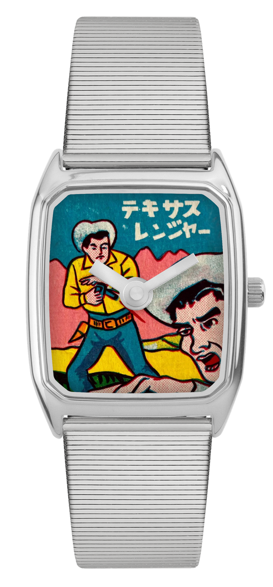 Tekisasu laps watch, metal strap. The Texas rangers japanese picture watch.